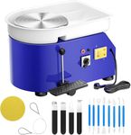 Pottery Wheel Pottery Forming Machine 25CM 350W Electric Pottery Wheel with Foot Pedal DIY Clay Tool Ceramic Machine Work Clay Art Craft (Blue)