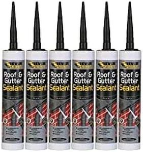 6 X Everbuild Roof & Gutter Butyl Sealant Black Waterproof and Sealing