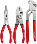 CRAFTSMAN Pliers Set, 3 Piece Set, 6 Inch Long Nose, 6 Inch Slip Joint, 8 Inch Groove Joint (CMHT84103R)