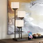 Modern Farmhouse Tree Table Lamp 29 1/2" Tall with USB Charging Port Bronze Brown Metal 3-Light White Glass Shade for Living Room Bedroom House Bedside Nightstand Home Office - Franklin Iron Works