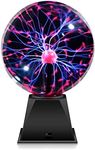 Flashmen Plasma Ball Lamp 5 inch Science Ball Touch & Sound Sensitive Plasma Globe Extra Large Lightning Ball for Kid Teen Bedroom Decor Lamp Novelty Present