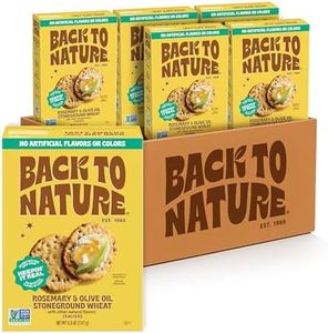 Back To Nature Organic Rosemary & Olive Oil Stoneground Wheat Crackers, Dairy Free, Non GMO, 5 Ounces (Pack Of 6)