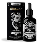 XIKEZAN Men's Beard oil for men & Hair Growth Oil - All Natural Formula for a Fuller | Healthier Beard and Hair - Softens, Strengthens | Promotes Growth