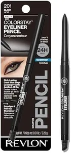 Revlon ColorStay Pencil Waterproof Eyeliner, Smudge-Proof, Eye Makeup with Built-In Sharpener, Packaging May Vary, 201 Black, 0.01 oz