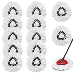 12Pack Spin Mop Replacement Heads,100% Microfiber Mop Head Replacement Compatible with Triangle Spin Mop, 360 Degree Spin Mop Refill for Easy House Cleaning Floor Mopping