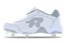 Ringor - Women's Dynasty 2.0 Spike Softball Cleats, White-silver, 7.5