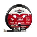 Briggs & Stratton 8BS25 25-Feet Premium Heavy-Duty Rubber Garden Hose, Black, 25 ft