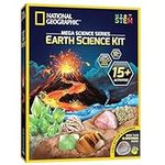 NATIONAL GEOGRAPHIC Earth Science Kit - Over 15 Science Experiments for Kids, Crystal Growing Kit, Volcano Science Kit, Dig Kits & Gemstones, STEM Project Toy for Boys and Girls