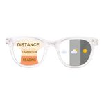 SKYWAY Progressive Multifocus Photochromic Reading Glasses Blue Light Blocking for Women Men,Transition Multifocal Readers with Spring Hinge UV Protection(Clear, 2.0)