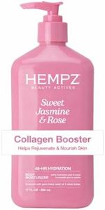 Hempz Sweet Jasmine & Rose Herbal Body Moisturizer for Women, 17 Fl. oz. - Moisturizing Lotion with 100% Pure Hemp Seed Oil, Collagen, Shea Butter - Hydrating Vegan Lotion for Dry Skin