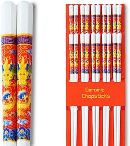 "Lasts A Lifetime" Ceramic Chopsticks (10 sets) - Red Dragon Design