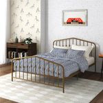 Novogratz Bushwick Metal Bed, Modern Design, Full Size - Gold