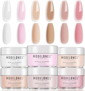 Modelones Acrylic Powder, 6 Colors Transparent Jelly Nude Nail Acrylic Powder Milky White Pink Nude Nail Acrylic Powder for Acrylic Nail Art 3D Nail Carving French Nail Extension, Gifts for Women