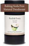 Each & Every All Natural Deodorant for Women & Men - Sensitive Skin, Plant-Based, Baking Soda & Aluminum-Free Deodorant - Clean Long Lasting 24 Hr Odor Control - Coconut & Lime Travel Size, 2.5oz