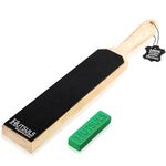 Hutsuls Double Sided Strop Paddle - Get Razor-Sharp Edges with Knife Strop Kit, Easy to Use Quality Leather Strop Sharpener with Ergonomic Handle & Leather Honing Strop Step-by-Step Guide is Included