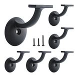 Hand Rail Bracket Heavy Duty Hardware for Stairways, Home or Office Stair Support Handrail Brackets Matte Black 6 Pack HOME MASTER HARDWARE