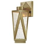 Westinghouse Lighting 63746 Zion One-Light Dimmable LED Outdoor Wall Fixture, Antique Brass Finish with Clear Seeded Glass