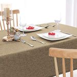 Khooti Washable Jute Rectangular Table Cover Pack Of 1 Heat Resistant Table Cover For Kitchen Table/Dining Table Wedding Party, 50 X 90 Inches (Light Umber)