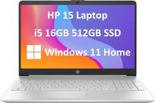 HP 15 Pavilion Laptop (15.6" FHD Anti-glare, Intel Core i5-1135G7 (Beats i7-10510U), 16GB RAM, 512GB SSD) Home & Business PC, Narrow-Bezel, 10-Hr Long Battery Life, Webcam, Numpad, Win 11 Home, Silver