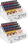 2 Pack Nail Polish Organizer 84 Bottles of 7 Layers Sunglass Organizer Acrylic Display Rack Eyeglasses Storage Essential Oils Holder Makeup Organizer No Tool Needed Assembly, Clear