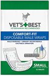 Vet’s Best Comfort Fit Disposable Male Dog Diapers | Absorbent Male Wraps with Leak Proof Fit | Small, 12 Count