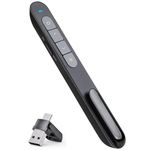 2-in-1 USB Type C Presentation Clicker for PowerPoint Remote, Hyperlink Wireless Presenter Remote Presentation Pointer,USB Presentation Remote Slide Advancer PPT Clicker for Computer Laptop Mac