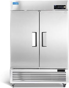 ICECASA 54" W Commercial Refrigerator Reach-in 49 Cu.ft 2 Solid Door Stainless Steel Commercial Refrigerator Fan Cooling for Restuarant, Bar, Shop, etc