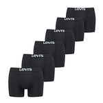 LEVIS Men's Boxer, Black, S (Pack of 6)