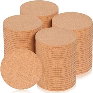 Didaey 200 Pcs Cork Coaster for Drink Absorbent Blank Coasters Bulk Tea or Coffee Coaster Set 4 Inch Wooden Thick Cork Coasters for Wine Glass Cup Mug DIY Crafts Office Home Cottage (Round)