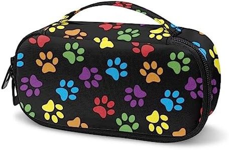 Psaytomey Colorful Dog Paw Insulin Cooler Travel Carrying Case with Side Handle Diabetic Medication Cooler Bags Travel Case for Insulin Pens Syringe Needle