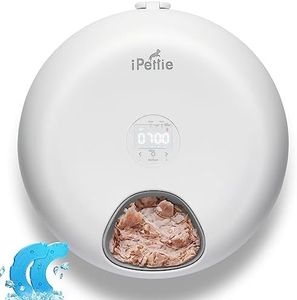 iPettie Donut Frost 6 Meal Cordless Automatic Pet Feeder, Dry & Wet Food Automatic Cat Feeder with Two Ice Packs, Rechargeable Massive Battery, Programmable Timer, Holds 6 x ½ lb. of Food