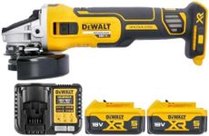 DeWalt DCG405N 18V Brushless 125mm Angle Grinder with 2 x 5.0Ah Batteries & Charger