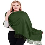 CJ Apparel Emerald Green Dark Green 100% Cashmere Shawl Pashmina Scarf Wrap Stole Head Wrap Hand Made in Nepal NEW