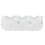 Green Sprouts 3 Pack Bib Set, Suitable for Newborn and Infant, Absorbent, Easy on-and-Off, White Set