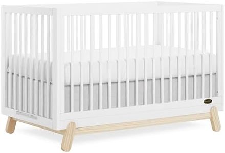 Dream On Me Hygge 5-in-1 Convertible Full-Size Baby Crib in Vintage White Oak, GreenGuard Gold & JPMA, Converts to Toddler, Day & Full-Size Bed, Adjustable Mattress Heights, Modern Nursery
