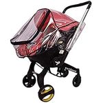 iCaicoyo Baby Car Seat Carrier Rain Cover fit Doona, Baby Weather Shield Stroller Transparent Travel Raincover Car Seat Accessory, Infant Pushchair Buggy Ventilated Wind Rain Shield compatible with Doona