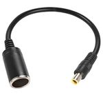 PNGKNYOCN 12V DC to Cigarette Lighter Power Cable ，14AWG DC 8mm Male to Car Cigarette Lighter Female Socket Short Cable for Car Refrigerato,Portable Generator(30cm)