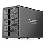 ORICO 5 Bay USB 3.0 to SATA 3.5 inch External Hard Drive Enclosure Support 80TB (5 x 16TB) Aluminum Alloy HDD Enclosure with Fan / 150W / UASP Disk Data Storage