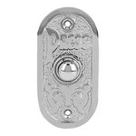 Wired Brass Doorbell Chime Push Button in Polished Nickel Finish Vintage Decorative Door Bell with Easy Installation, 3 1/8" X 1 1/2"