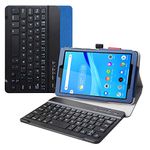 LiuShan Compatible with Tab M8 FHD Keyboard Case,Detachable Keyboard Standing PU Leather Cover for 8" Lenovo Tab M8 FHD (2nd Gen) TB-8705F Tablet(Not Fit Tab M8 HD (2nd Gen),Blue