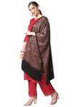 DUPATTA BAZAAR Women's Black Hand Block Print Mushru Stole