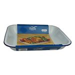 Genware 61031 Falcon Housewares Enamel Bake Pan, 31cm x 25cm x 5cm, White