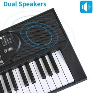 Hricane 61-Key Digital Keyboard – Black Electronic Piano