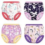 MooMoo Baby Training Pants 4 Pack Cotton Training Underwear for Toddler Girls 7T