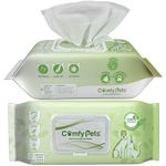 Comfy Pets Earth Friendly Wet Wipes for Dogs, Cats & Puppies, Soft and Thick Fragrance Free Biodegradable Grooming Wipes For Ears, Paws, Body and Bum (1)