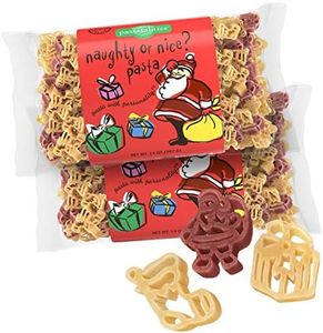 Pastabilities Fun Shaped Pasta for Kids - Christmas - Naughty or Nice Holiday Theme, Non-GMO Natural Wheat and Vegetable Pasta, All-Natural, Kosher Certified, Made in the USA, (2 Pack, 14 Oz)
