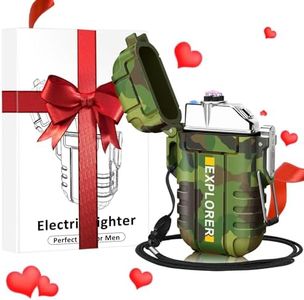 Gifts for Him Her Men Boyfriend Husband, Coquimbo Electric Plasma Lighter Windproof & Waterproof Rechargeable Lighter, Flameless Dual Arc USB Lighter Gadgets for Camping (Green)