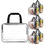 JD FRESH Plastic 6 Pcs,27 L Multipurpose Transparent Bag For Storage Clothes,Storage Containers For Clothes,Cloth Organisers Storage Box For Wardrobe,Packing Bags For Clothes-6 Pieces,White