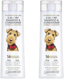 GIOVANNI Professional 2-in-1 Pet Shampoo & Conditioner - for Dogs & Cats, Oatmeal & Coconut, Helps Neutralize Odors, Deeply Cleanses, Silkens, Controls Static - 16 oz (Pack of 2)