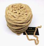 PRANSUNITA Super Thick Fluffy Jumbo Polyester Baby Blanket Chenille Yarn For Knitting,Crochet&Home Decor Projects,Afghans,Throw Pillows,Cushions&Blankets.-100 Gms 6Mm Thickness Colour: Biscuti